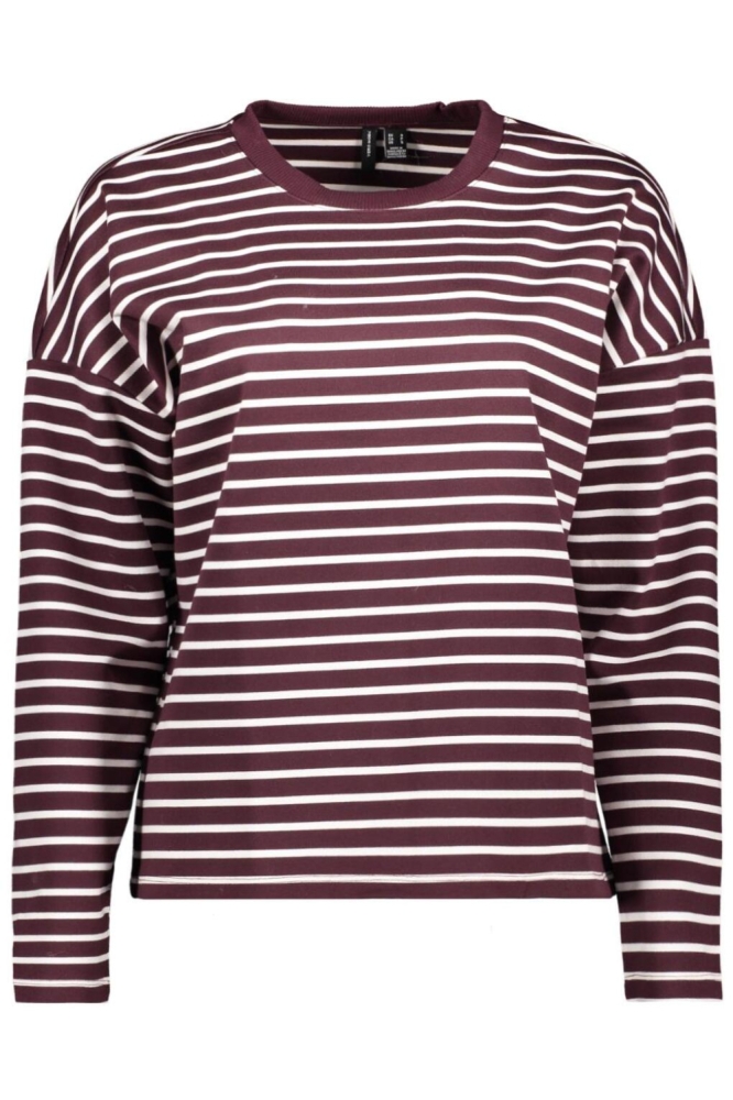 VMABBY LS O-NECK TOP JRS NOOS 10306145 WINETASTING/SNOW WHITE